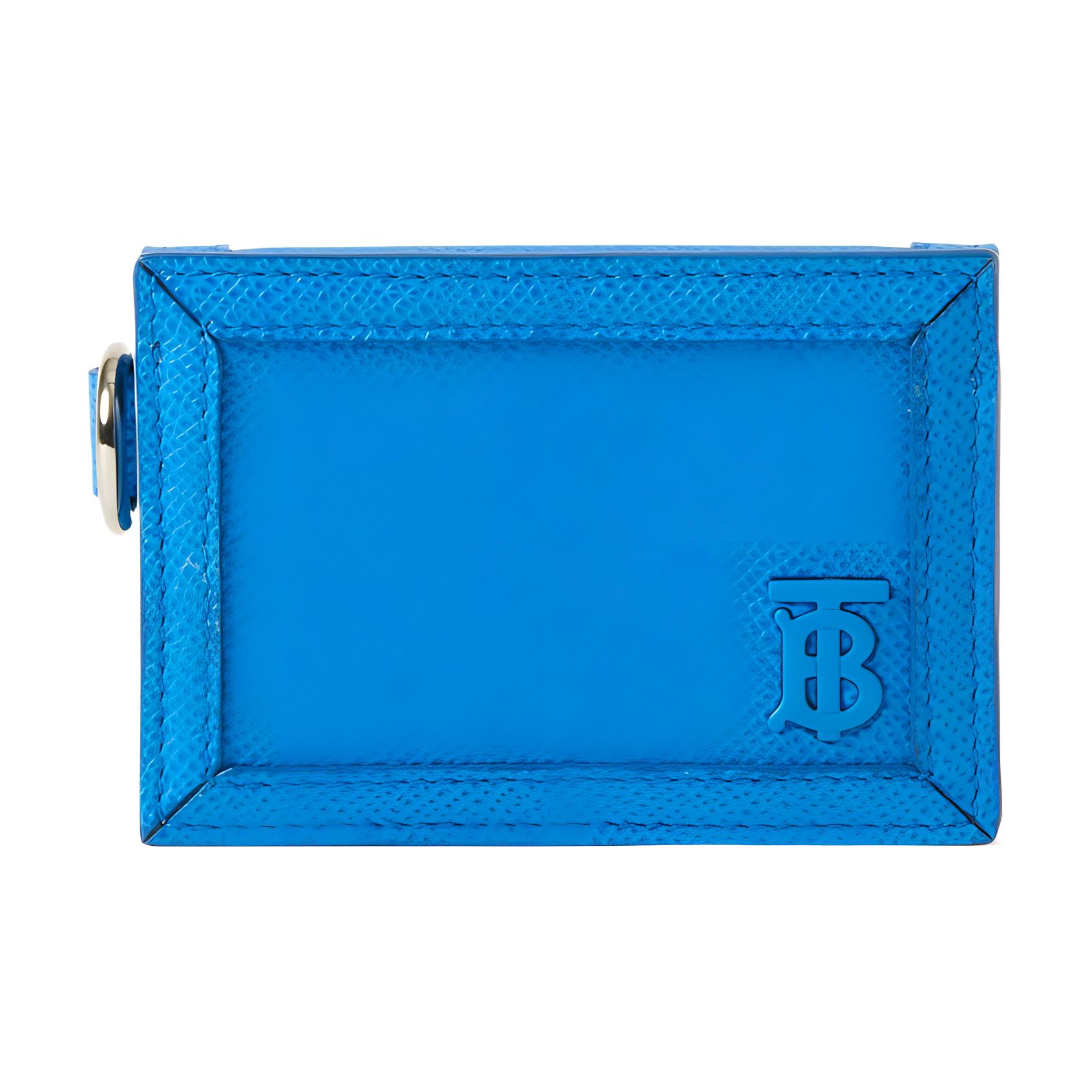 Burberry Grain Calfskin Card Holder Men's Blue