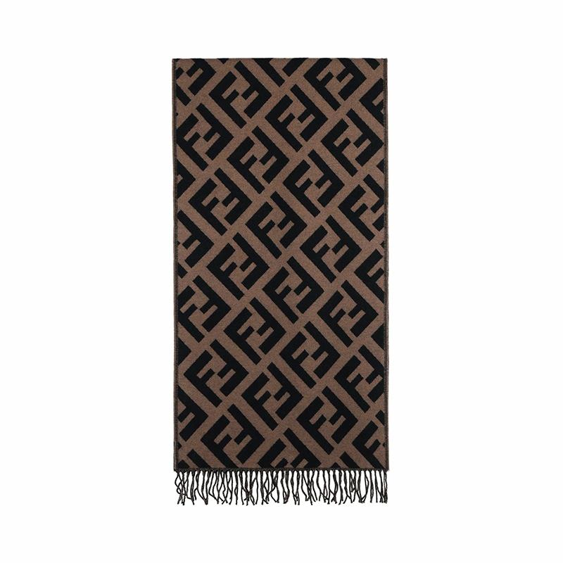 Шарф Fendi Logo (коричневый)