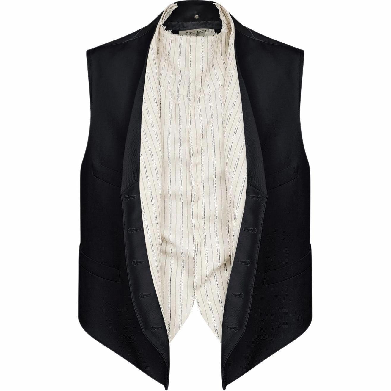 Мужской жилет Maison Margiela SS25 Striped Distressed Vest (черный)