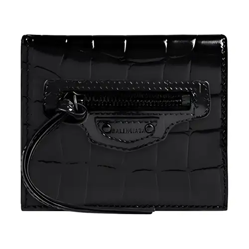 Balenciaga Cow Leather Card Holder Regular Women's Black