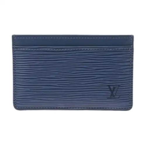 LOUIS VUITTON Epi Leather Card Holder Men's Marine Blue