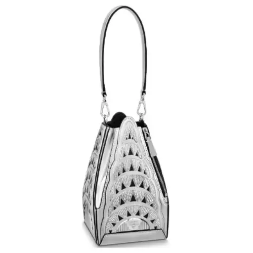 LOUIS VUITTON Cow Leather Handbag Women's Silver