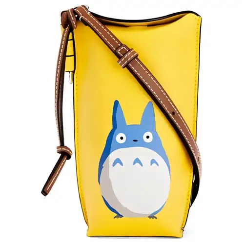 LOEWE Totoro, Collaboration Calfskin Shoulder Bag, Crossbody Bag Regular Women's Yellow/Candy Color