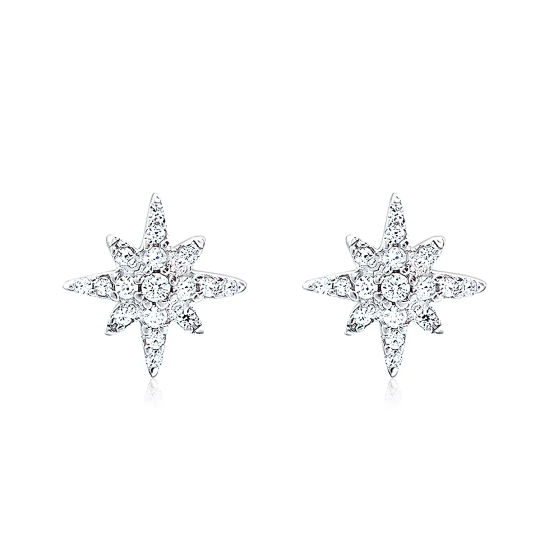 Apm Monaco METEORITES Synthetic Cubic Zirconia Stud Earrings Women's Silver