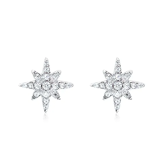 Apm Monaco METEORITES Synthetic Cubic Zirconia Stud Earrings Women's Silver
