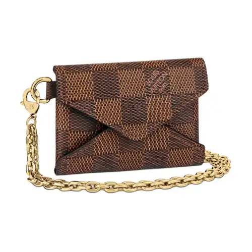 LOUIS VUITTON Canvas Card Holder Women's Brown