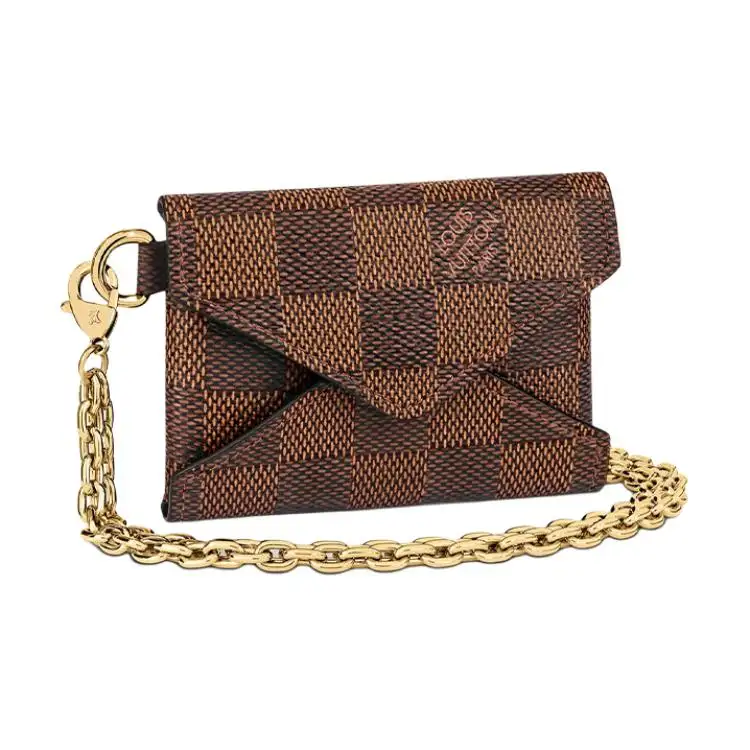 LOUIS VUITTON Canvas Card Holder Women's Brown