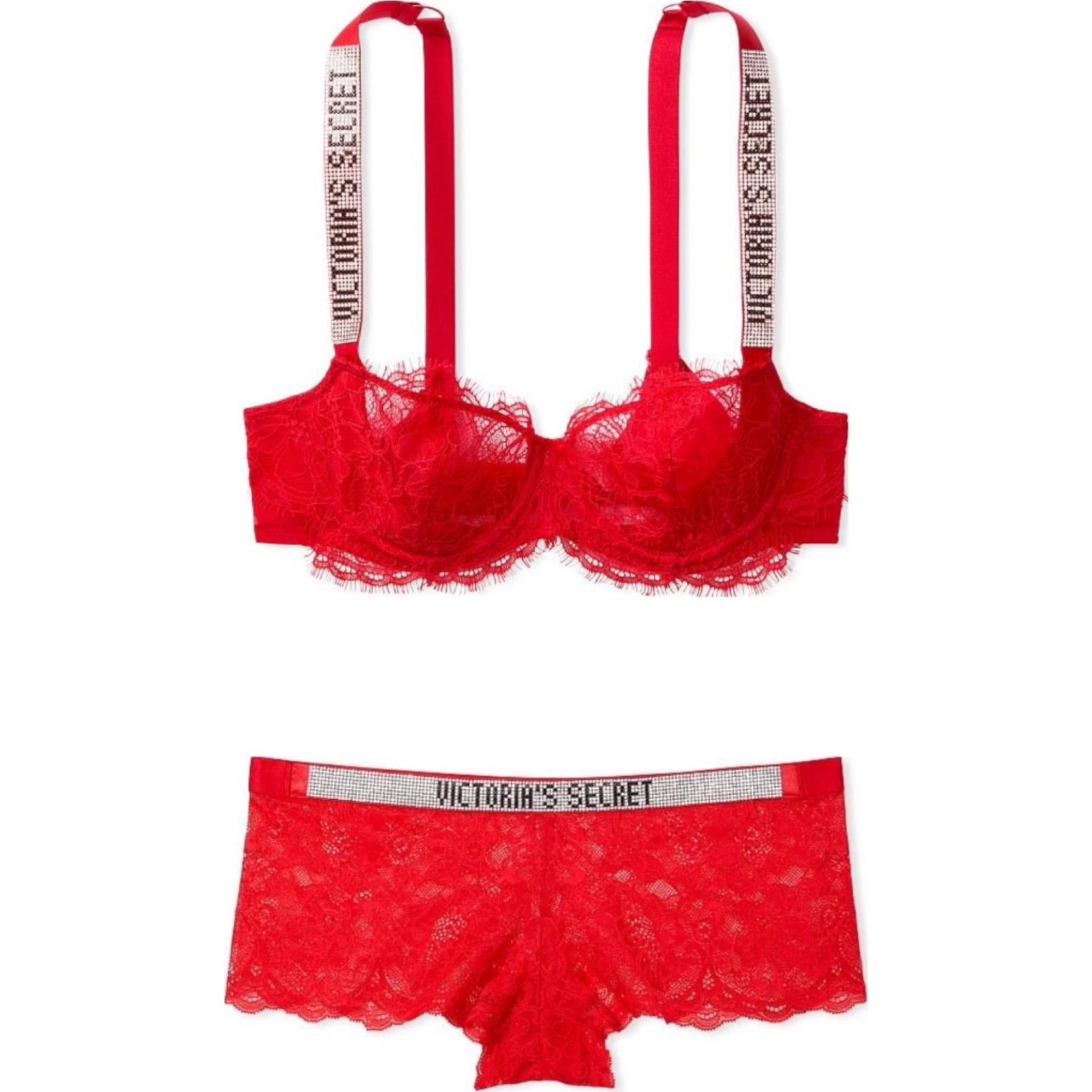 Женский комплект белья Victoria's Secret (красный)