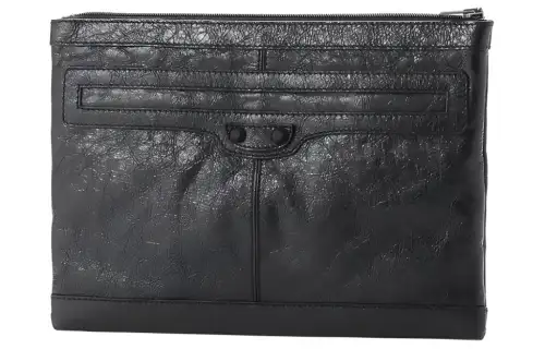 Balenciaga Leather Clutch Unisex Black