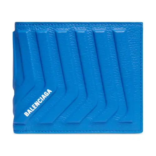 Balenciaga Calfskin Wallet, Card Holder, Coin Purse Men's Blue