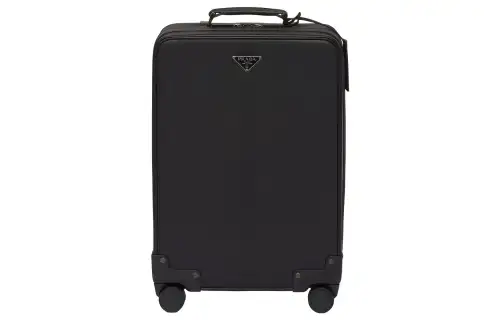 PRADA Saffiano Cow Leather Trolley Bag 20 Inch Men's Black