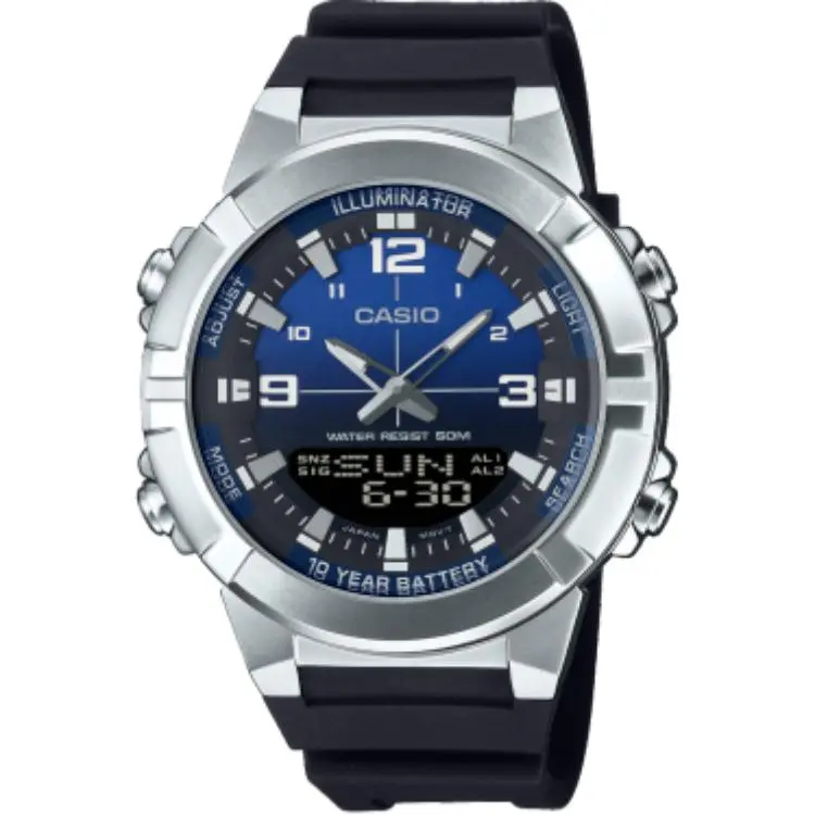 CASIO Quartz Movement Resin Strap Watch Unisex Blue Dial