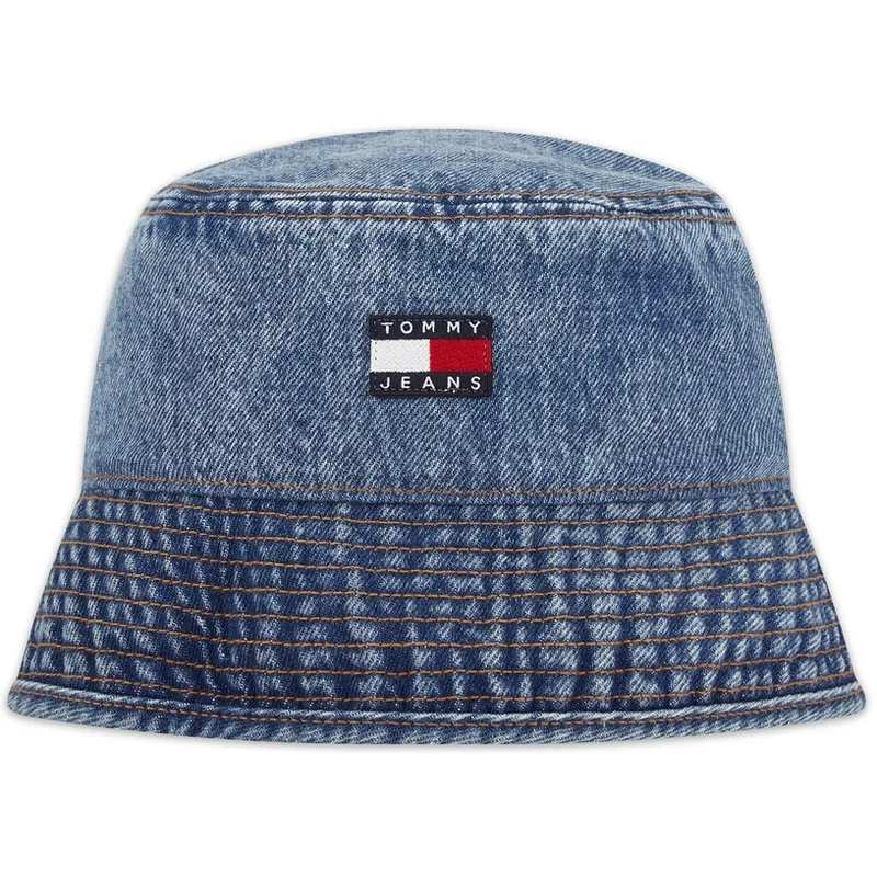Tommy Hilfiger Cotton Bucket Hats Men's Denim Blue