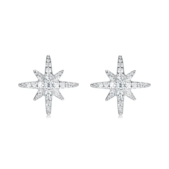 Apm Monaco 925 Sterling Silver Synthetic Cubic Zirconia Stud Earrings Women's Silver