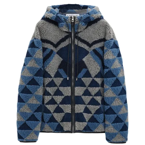LOEWE SS25 Velvet feel Coat Men's Black Gray