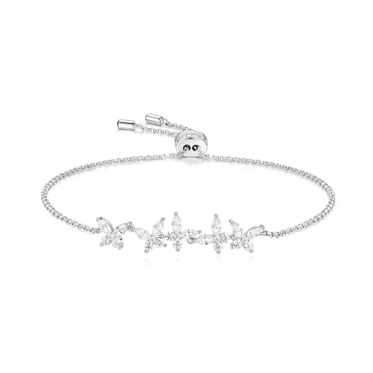 Apm Monaco LUMIERE 925 Silver Zircon Bracelets Women's Silver White