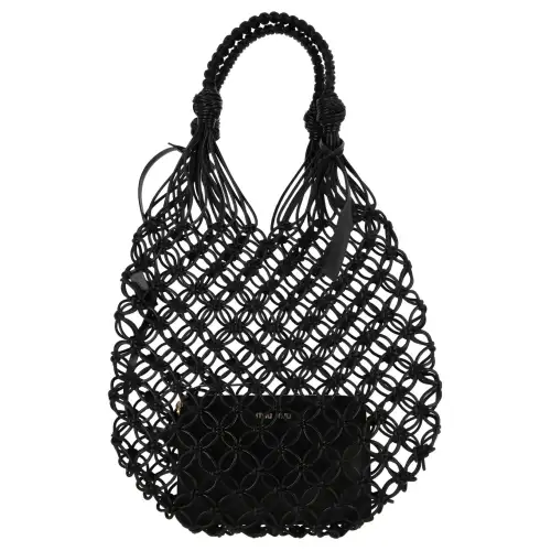 MIU MIU Leather Handbag Women's Black