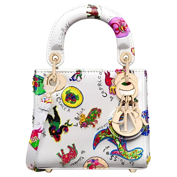 DIOR Lady Dior Cow Leather Shoulder Bag, Crossbody Bag, Handbag Extra Mini Women's White