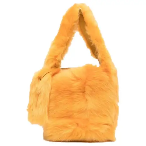MIU MIU Sheepskin Bucket Bag Handbag Women's Yellow