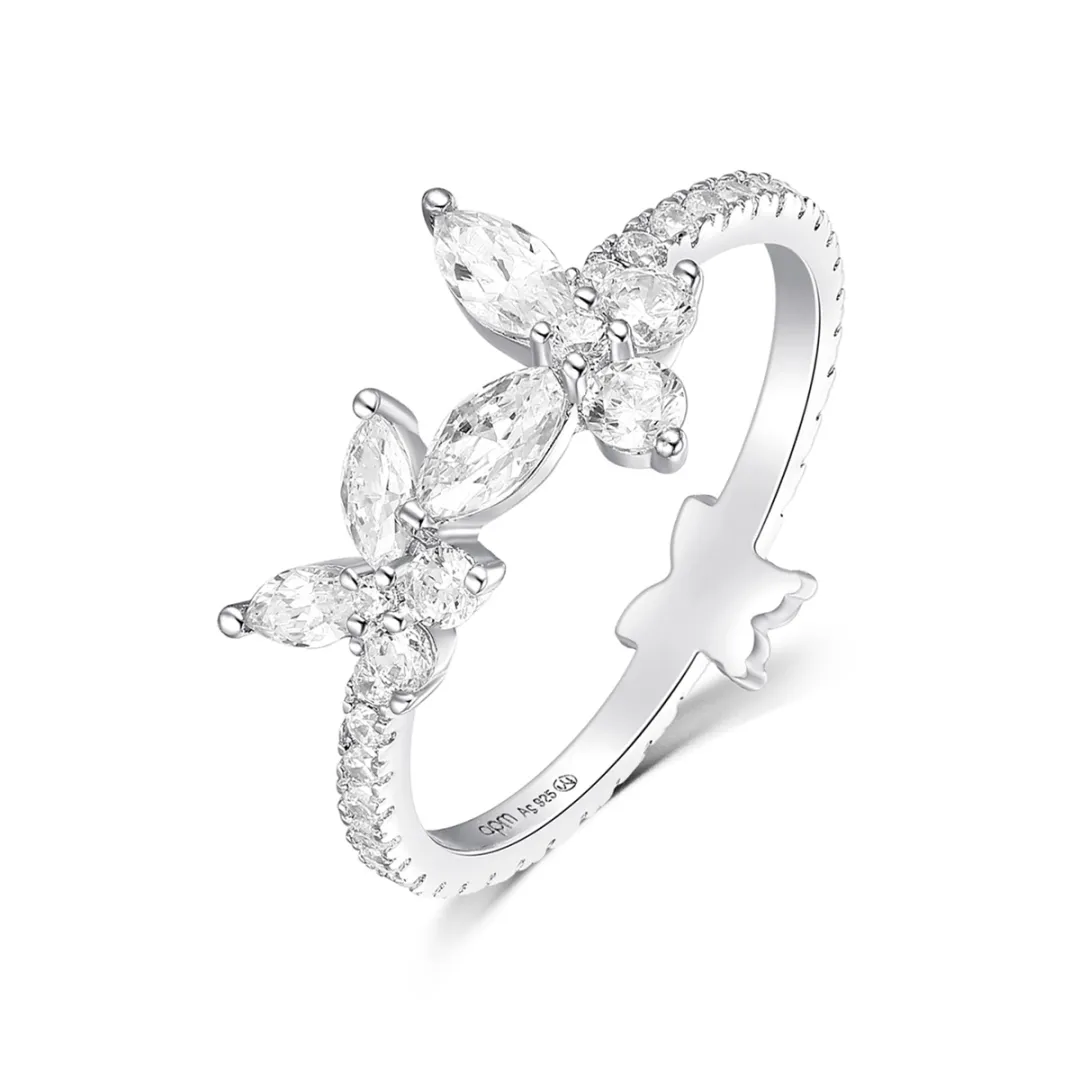 Apm Monaco LUMIERE 925 Silver Zircon Rings Women's Silver White
