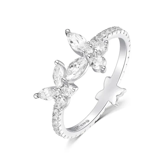 Apm Monaco LUMIERE 925 Silver Zircon Rings Women's Silver White
