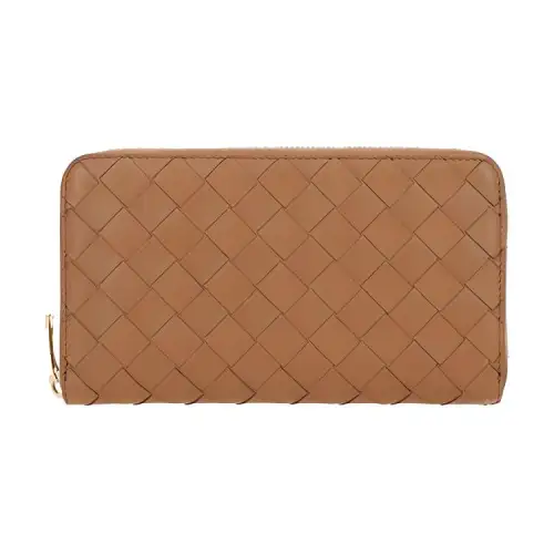 Bottega Veneta Cow Leather Wallet Large Women's Brown