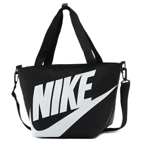 Nike Polyester Lunch Bag, Crossbody Bag Regular Unisex Black & White