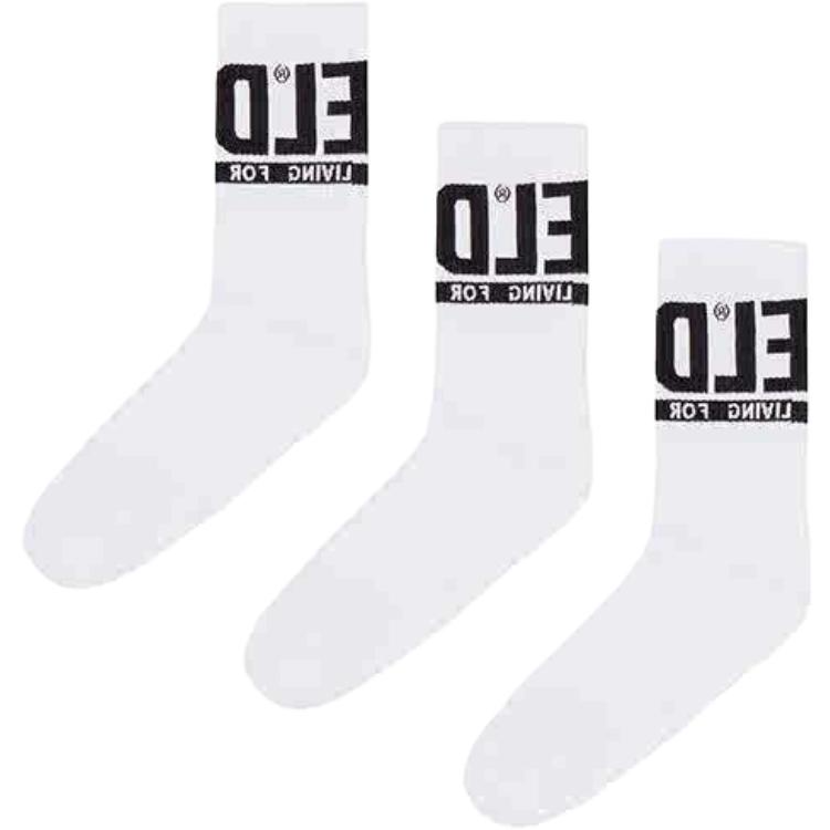 DIESEL Crew Socks Unisex 3 Pack White