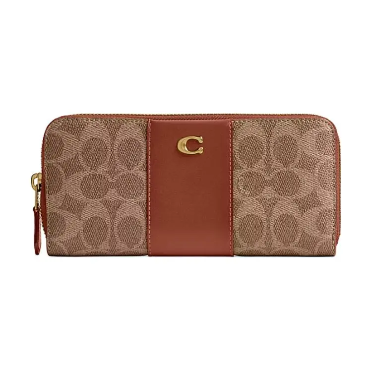 COACH Essential Coated Canvas Wallet Small Unisex Tan