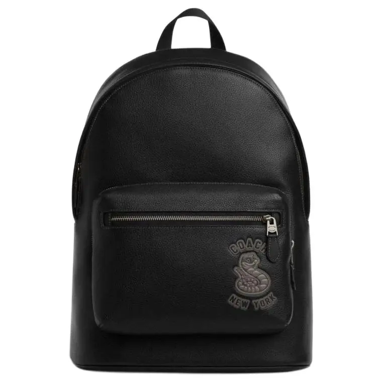 COACH West Cow Leather Backpack Large Men's Black
