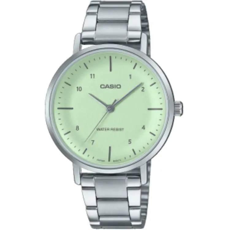 CASIO Quartz Movement Stainless Steel Strap Watch Unisex Green Dial