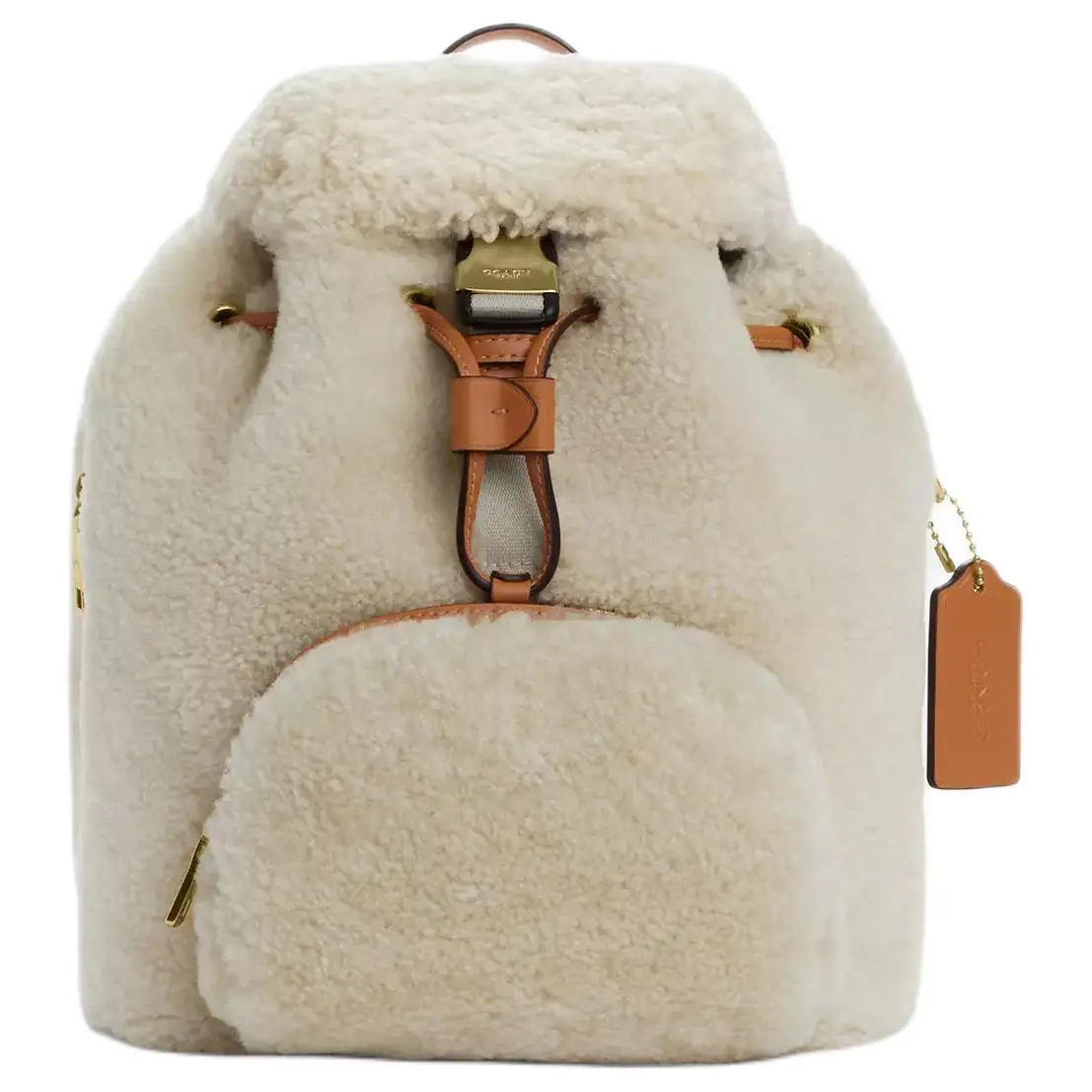 COACH PACE Shearling Backpacks Small Women's Natural