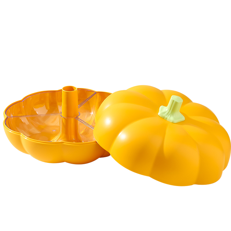 Kawashimaya KAWASIMAYA PP pumpkin divided fruit tray for living room and tea room, double-layer candy box, moisture-proof dried fruit snack display tray, storage box
