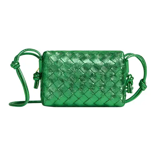 Bottega Veneta Loop Lambskin Camera Bag, Shoulder Bag, Crossbody Bag Mini Women's Parrot Green