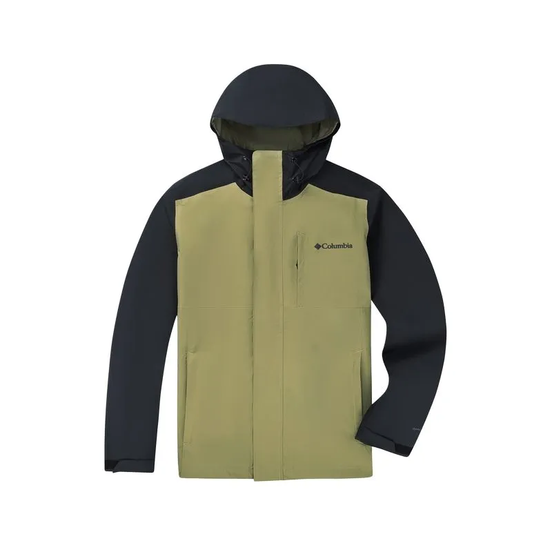 Columbia Hiking Windbreaker Jackets Unisex Khaki/Black-327 Hooded Moderate