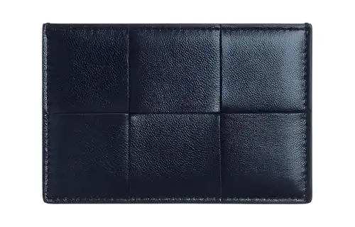 Bottega Veneta Sheepskin With Cow Leather Card Holder Women's Marine Blue