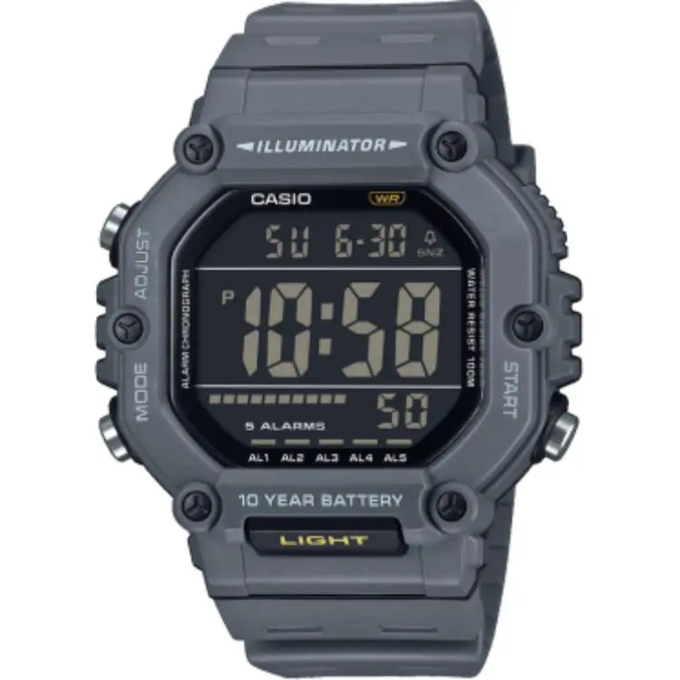 CASIO Digital Square Dial Small Block ['100', 301050]m Waterproof Quartz Movement Resin Strap Watch