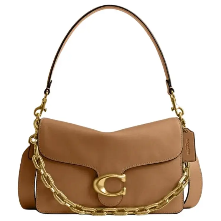 COACH Tabby Cow Leather Shoulder Bag Medium Women's Mel Brown