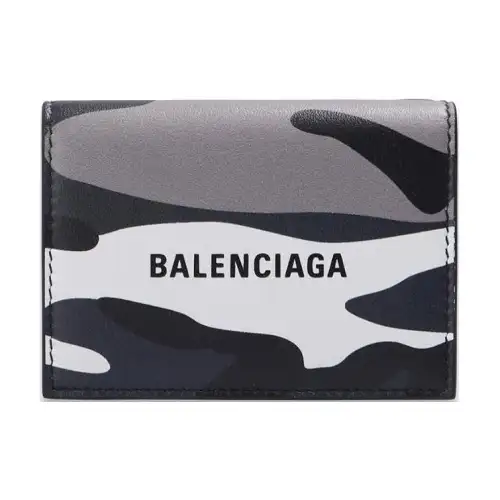 Balenciaga Leather Wallet Mini Men's Gray
