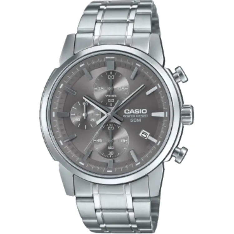 CASIO Quartz Movement Stainless Steel Strap Watch Unisex Gray Dial