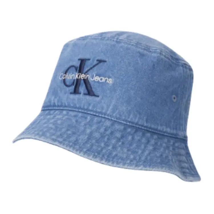 CALVIN KLEIN Cotton Bucket Hats Unisex Denim Blue