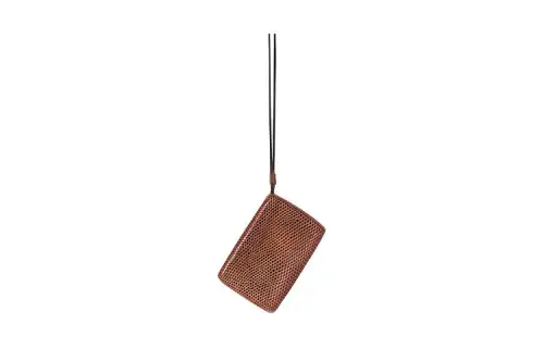 THE ROW Lizard Skin Card Holder Women's Dark Brown