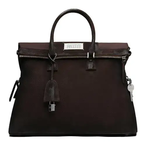 Maison Margiela 5AC Calfskin Shoulder Bag, Crossbody Bag, Handbag Large Unisex Brown