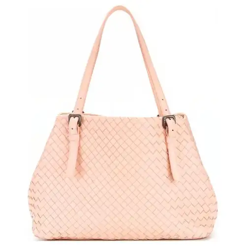 Bottega Veneta Lambskin Shoulder Bag Women's Pink