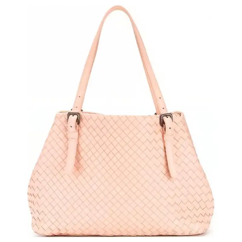 Bottega Veneta Lambskin Shoulder Bag Women's Pink