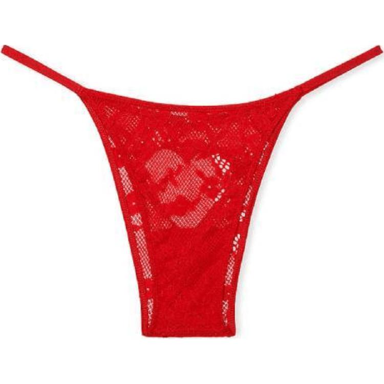 Женские трусы Victoria's Secret Heart Lace (красные)