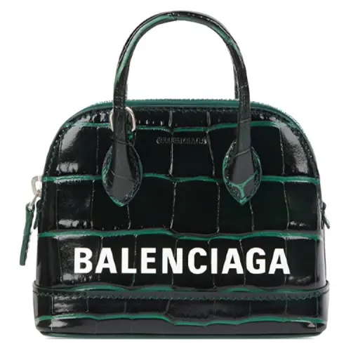 Balenciaga Cow Leather Handbag Mini Women's Green