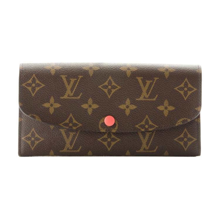 LOUIS VUITTON Emilie Leather Wallet Women's Orange