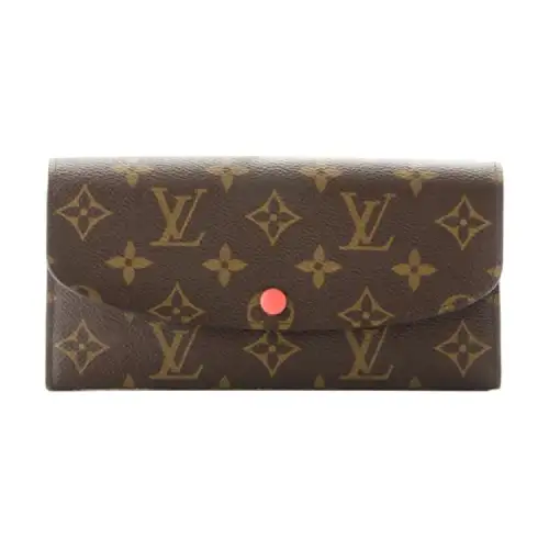 LOUIS VUITTON Emilie Leather Wallet Women's Orange