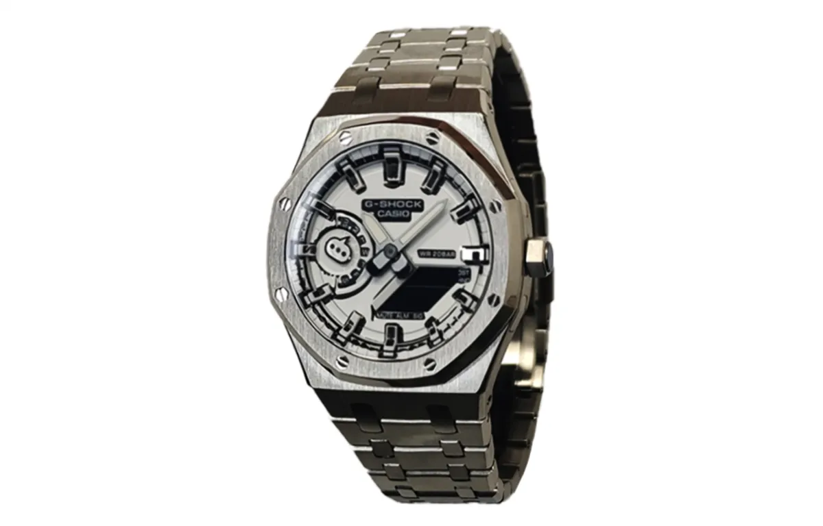 CASIO Custom Collection Electronic Movement Watch Men's Watches Silver Dial